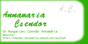 annamaria csendor business card